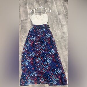 Lily Rose White and Multicolor Maxi Dress